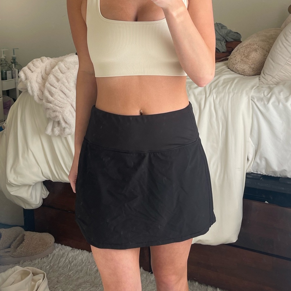 90 Degree by Reflex Pleated Black Mini Skort